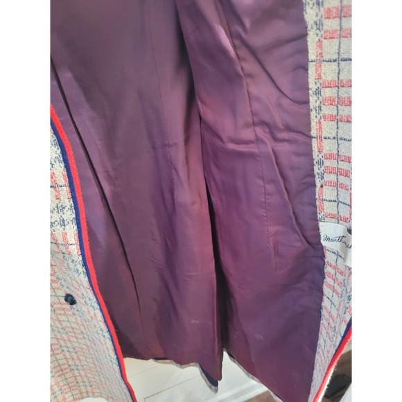 Vintage 1950s/60s Pierre Delaneau Martha West Wool Trench Coat Pockets Sz 16 - Picture 13 of 14